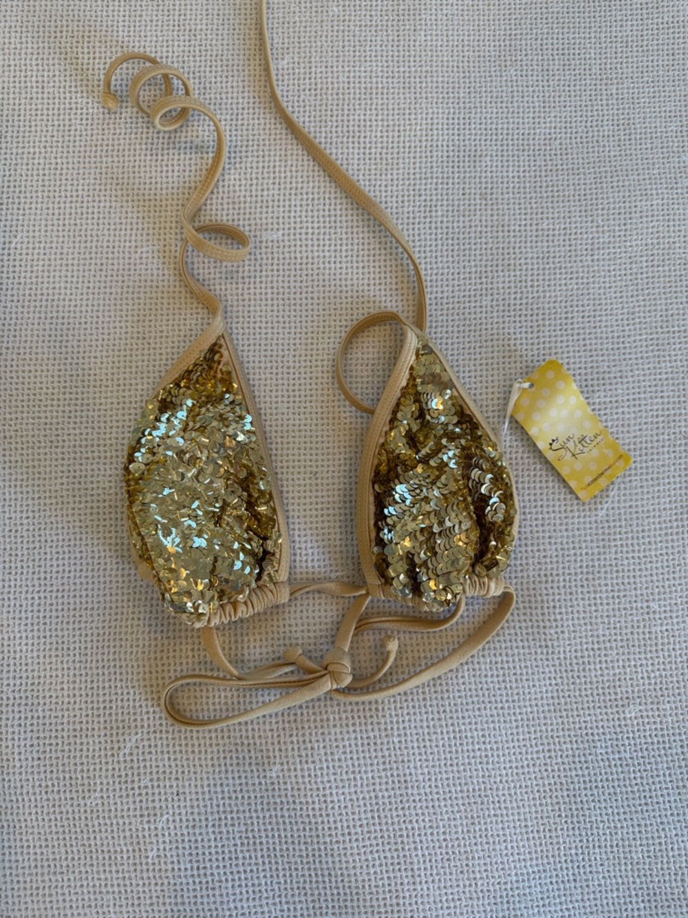 Gold Sequin Bikini Top (medium)
